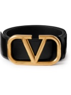 Valentino - Valentino Garavani 4cm V-Logo Leather Belt - Black