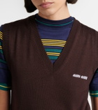 Miu Miu Logo virgin wool sweater vest