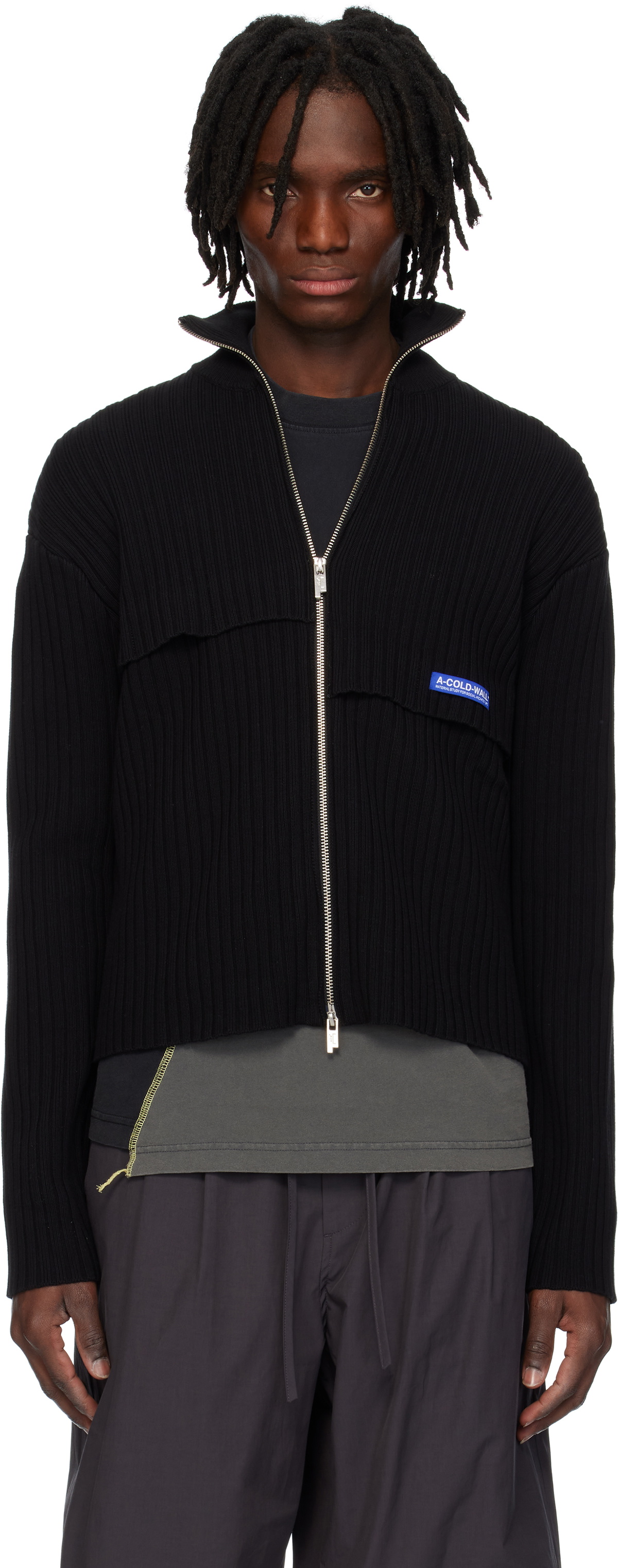A-COLD-WALL* Black Panel Knit Jacket A-Cold-Wall*