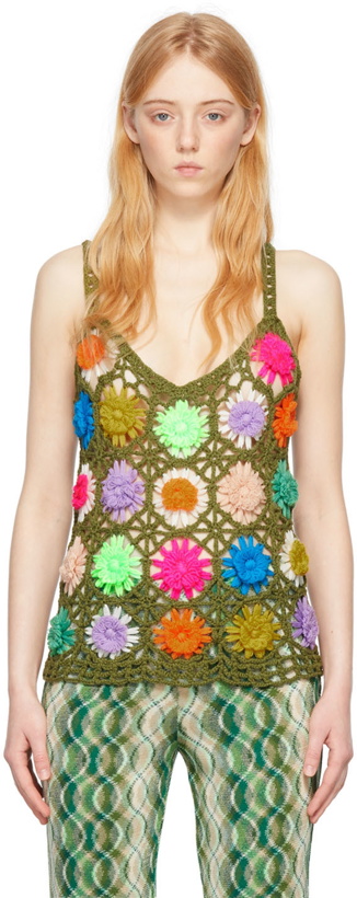 Photo: Anna Sui Multicolor Floral Crochet Vest