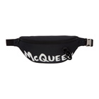 Alexander McQueen Black Oversized Graffiti Bum Bag