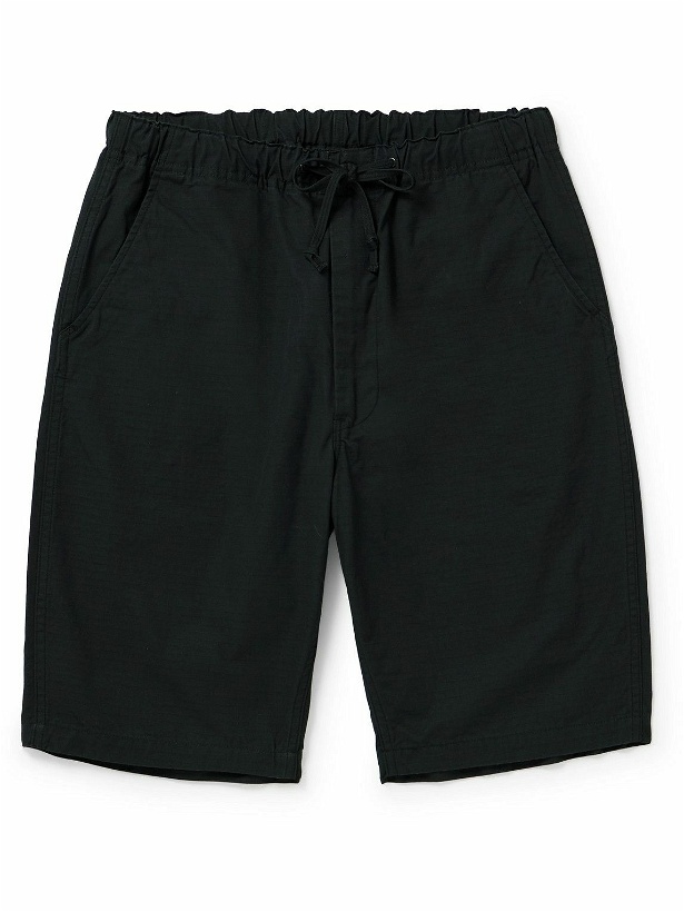 Photo: OrSlow - New Yorker Straight-Leg Cotton-Ripstop Drawstring Shorts - Black
