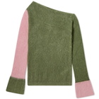 Daniëlle Cathari Women's x Woolrich Asymmetric Knit Top in Thyme Green/Pink