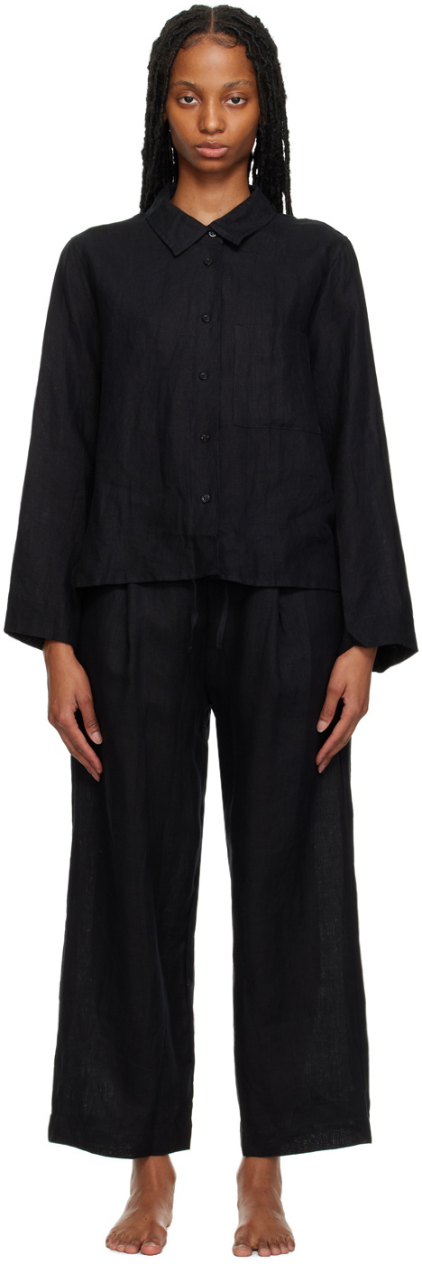 Deiji Studios Black 'The Drawcord' Pyjama Set