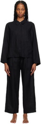 Deiji Studios Black 'The Drawcord' Pyjama Set