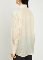 Anine Bing Bridget Pinstriped Satin Shirt Cream