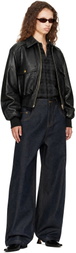 WILLY CHAVARRIA Black Cropped Leather Jacket