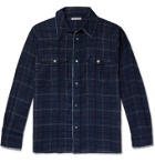 Our Legacy - New Frontier Distressed Checked Cotton Shirt - Blue