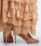 Aquazzura Lumiere embellished mesh mules