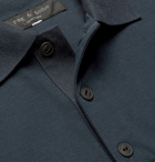RAG & BONE - Logo-Embroidered Cotton Polo Shirt - Blue