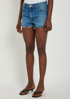 Mother The Dodger Fray Denim Shorts Blue
