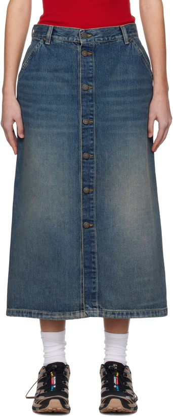 Photo: Carhartt Work In Progress Blue Marvin Denim Midi Skirt