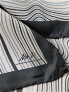 Mr P. - Striped Silk-Twill Pocket Square