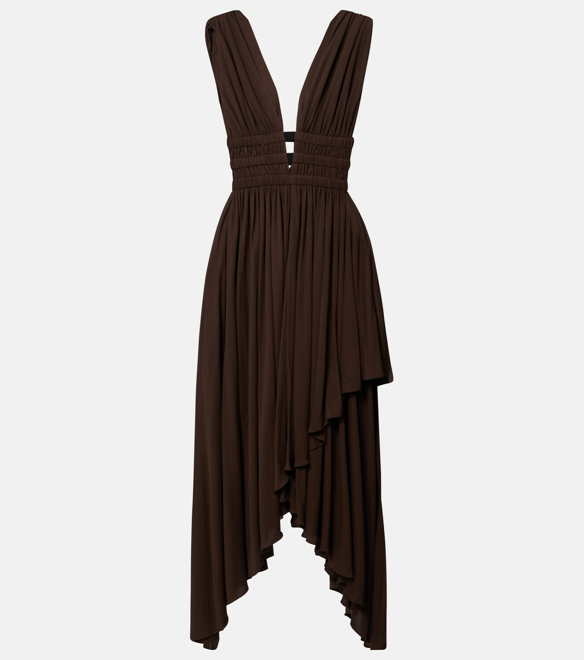 Alaïa Deesse asymmetric jersey midi dress
