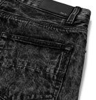 AMIRI - Thrasher Distressed Acid-Wash Denim Shorts - Men - Black