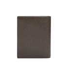 Thom Browne Men's Pebble Grain Double Card Holder in Dark Brown