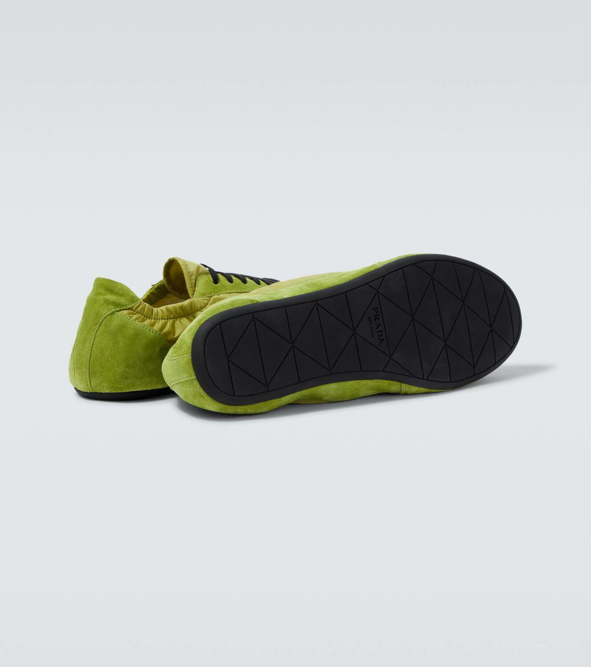 Prada Elastic Collapse Re-Nylon and suede sneakers