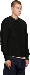 Comme des Garçons Homme Black Wool Worsted Sweater