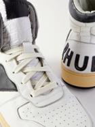 Rhude - Rhecess Logo-Appliquéd Distressed Leather High-Top Sneakers - White