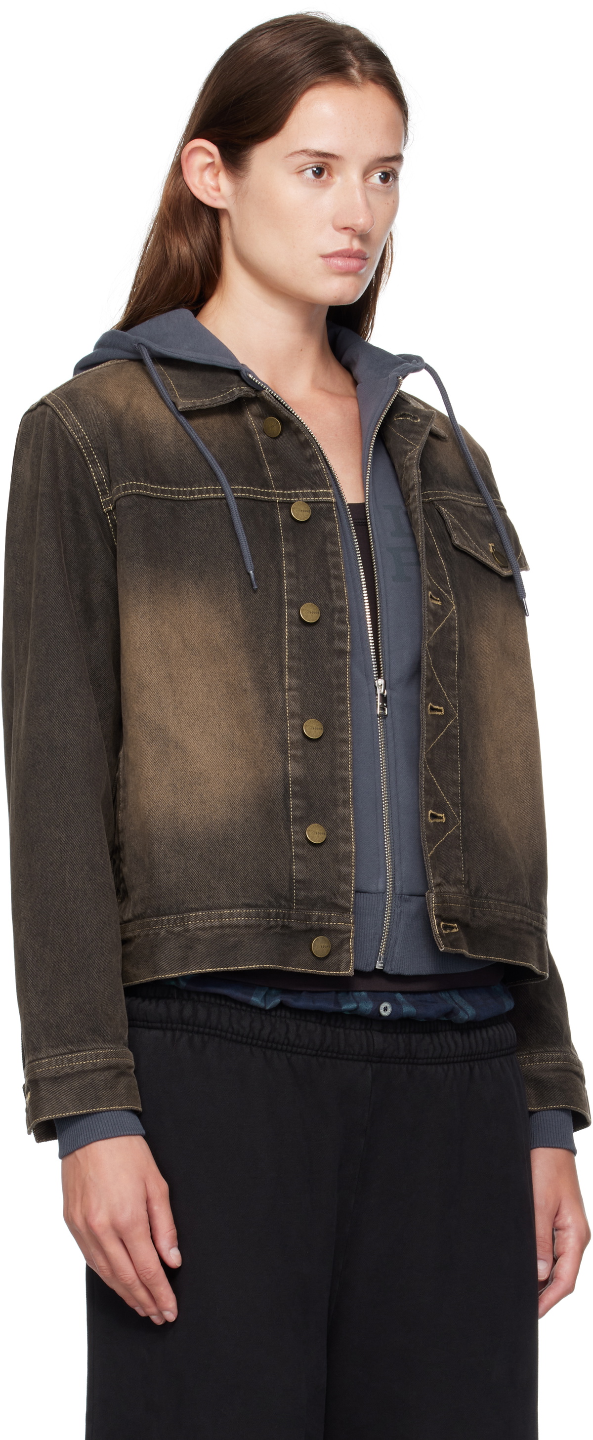 Carter Young Brown Overdyed Arch Denim Jacket