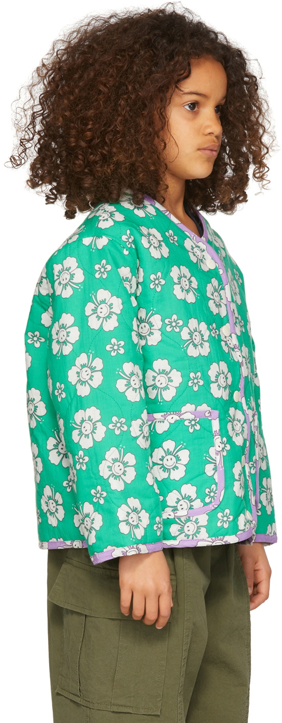 Luckytry Kids Reversible Green Flower Jacket