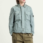 C.P. Company Men's Flatt Nylon Mixed Goggle Overshirt in Silver Blue