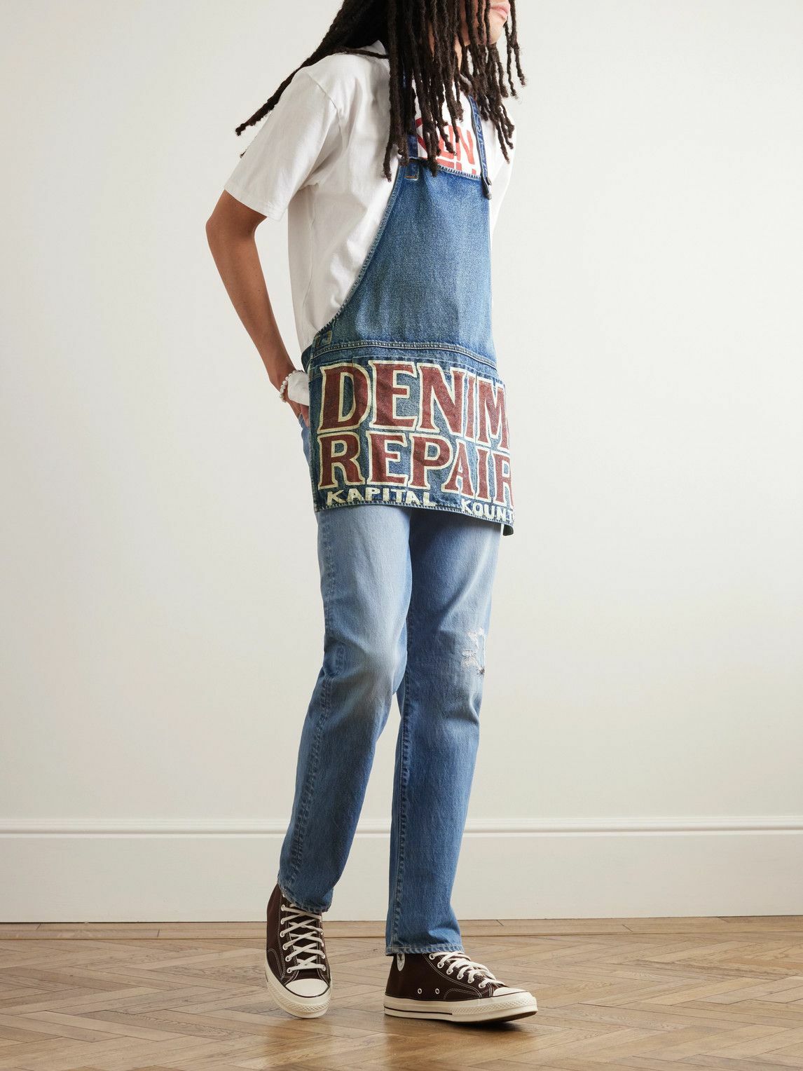 KAPITAL - Logo-Print Denim Apron KAPITAL