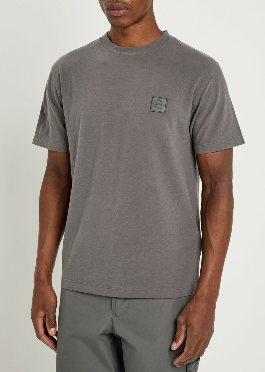 Stone Island Ghost Logo Slubbed Cotton T-shirt Dark Grey Stone Island