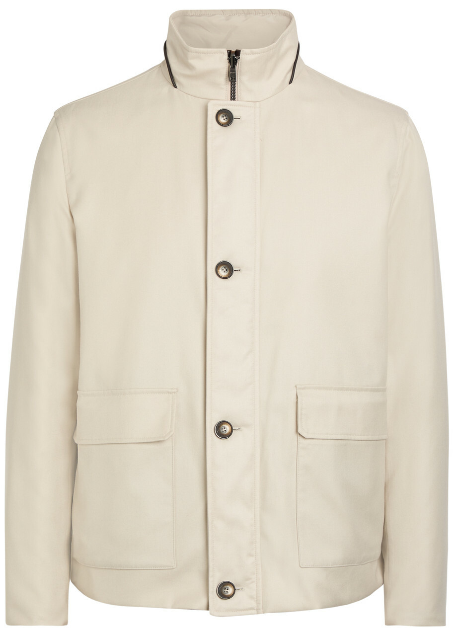 Herno Reversible Cashmere and Silk-blend Jacket Ecru