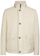 Herno Reversible Cashmere and Silk-blend Jacket Ecru
