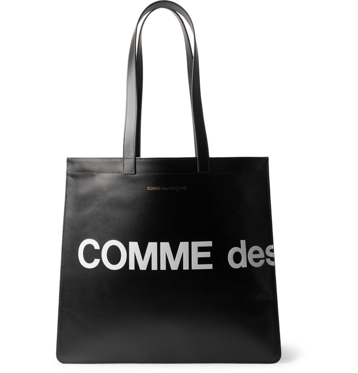 Photo: Comme des Garçons - Logo-Print Leather Tote Bag - Black