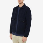 Universal Works Men's Soft Wool Watchman II Jacket in Navy