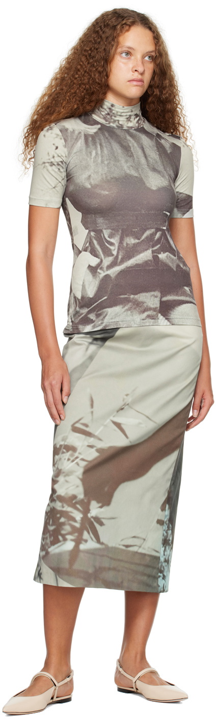 ELLISS Gray Skylight Denim Midi Skirt