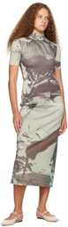 ELLISS Gray Skylight Denim Midi Skirt