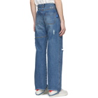 ADER error Blue Oversized Washed Jeans