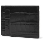 Alexander McQueen - Croc-Effect Leather Cardholder - Black