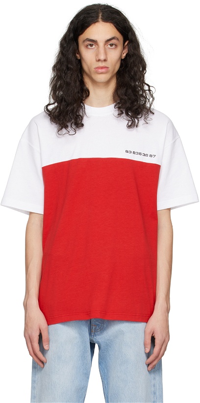 Photo: VTMNTS Red & White Colorblocked T-Shirt