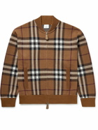 Burberry - Checked Cashmere-Jacquard Bomber Jacket - Brown