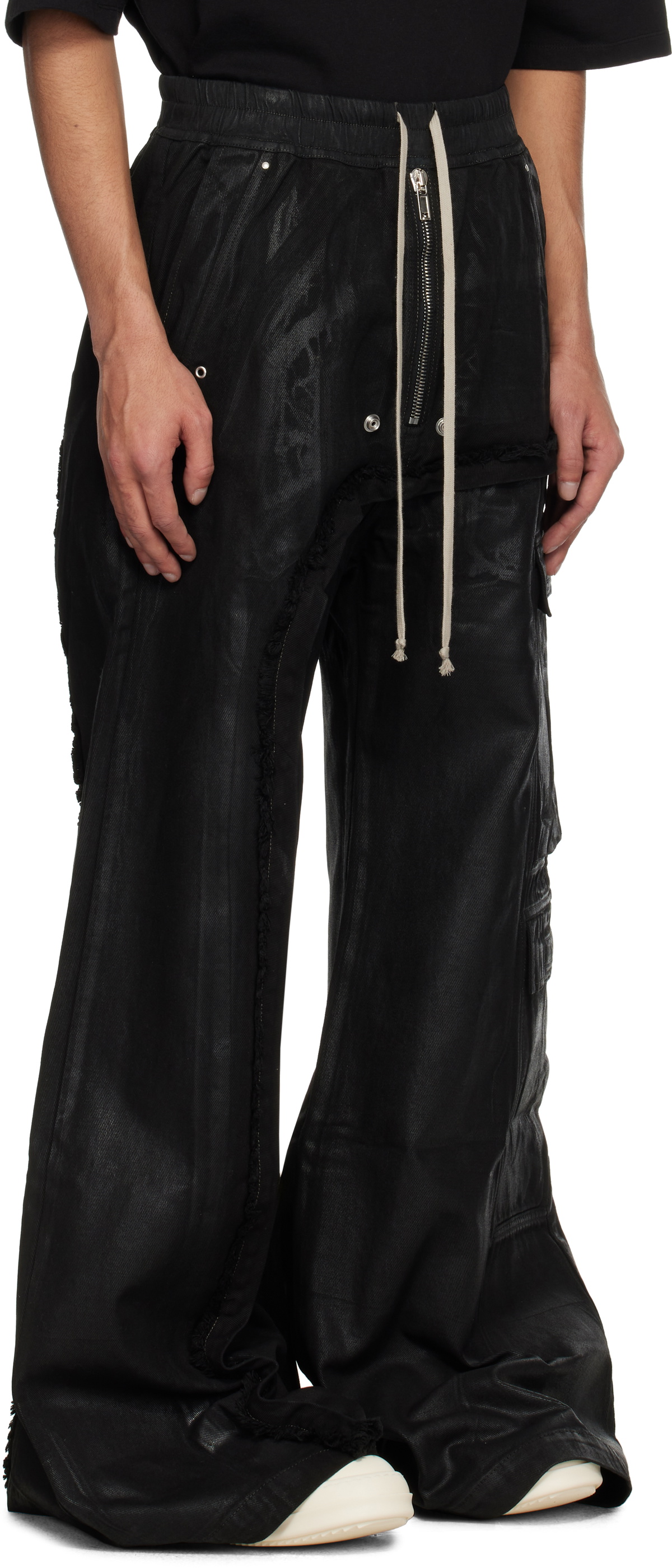 【RICK OWENS】Hollywood Imbalanced Double Cargo デニム Rick Owens DRKSHDW Black Hollywood Imbalanced Double Cargo