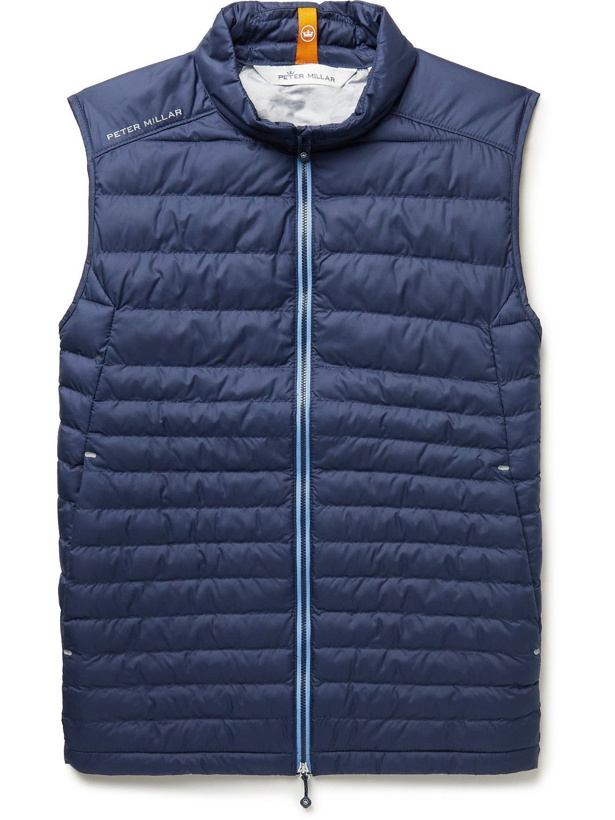 Photo: Peter Millar - All Course Camouflage-Print Quilted Padded Shell Gilet - Blue