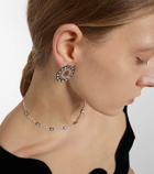 Kamyen Orbit 18kt white gold earrings with diamonds and enamel
