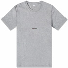 Saint Laurent Men's Classic Archive Logo T-Shirt in Grey Marl