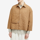 Merely Made Men's Quilted Boxy Overshirt in Sage Brown