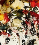 Alexander McQueen Skull floral wool scarf