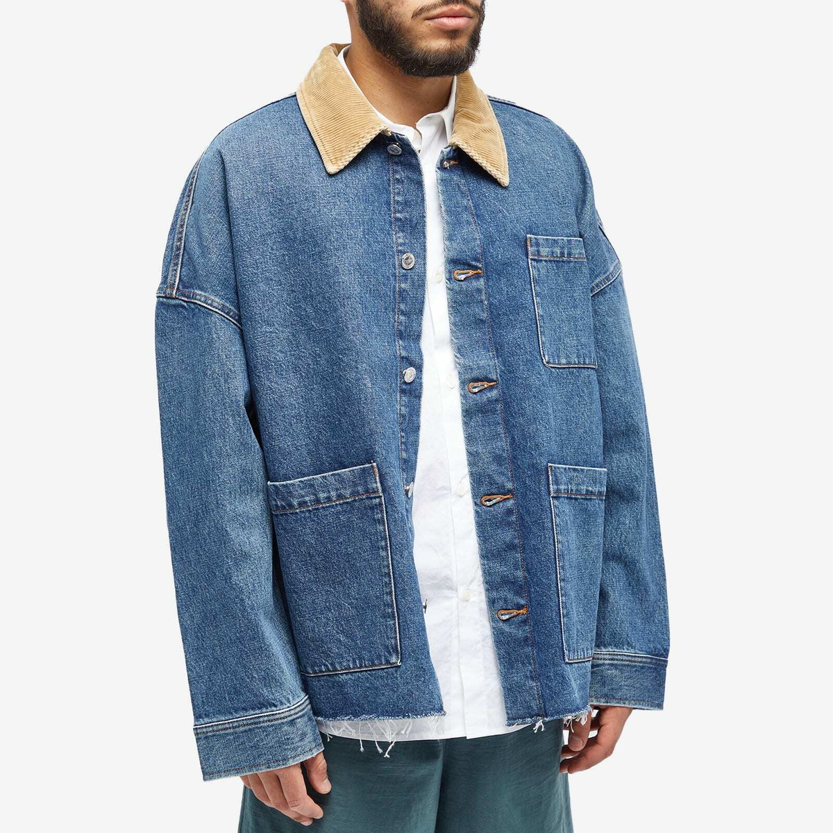 A.P.C. Men's x JW Anderson Marin Denim Chore Jacket in Indigo A.P.C.
