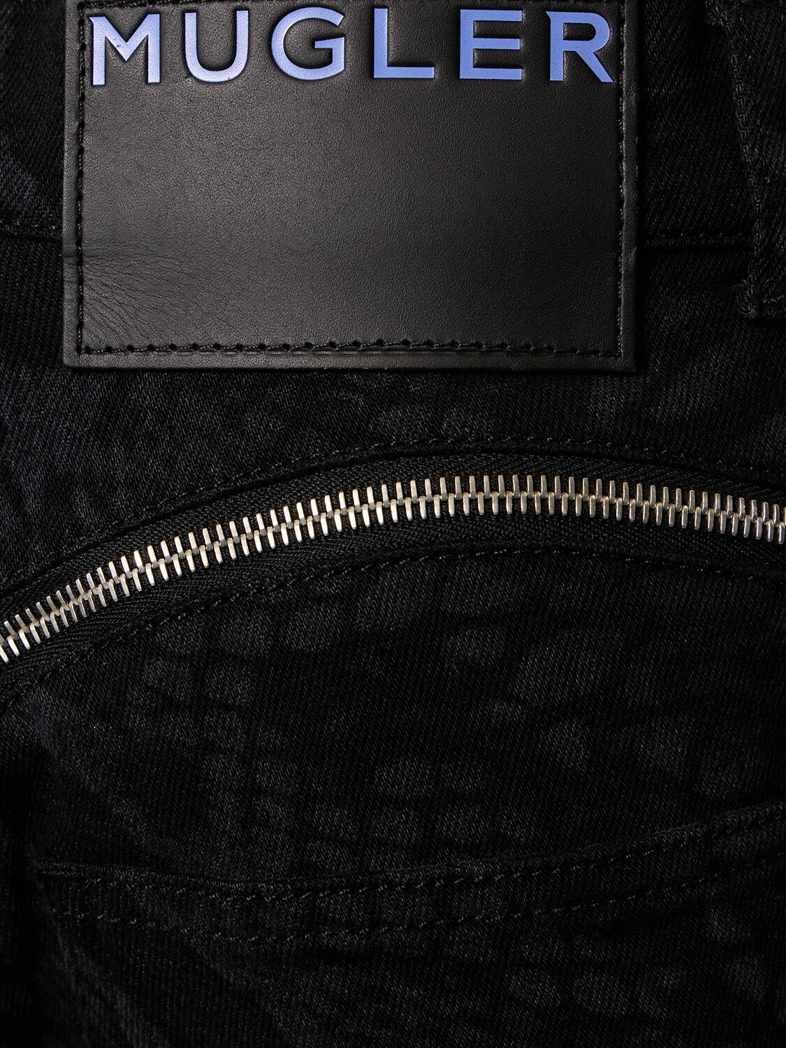 【関税込み】Mugler ブラック Laser Snake ジーンズ MUGLER Laser Snake Denim High Rise Zip Jeans Black 36