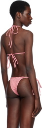 Frankies Bikinis Red & White Nick Skimpy Triangle Bikini Top