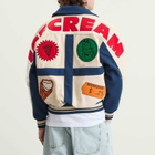 ICECREAM Men's Checkout Varsity Jacket in Ecru/Blue