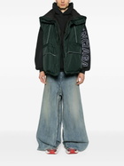 Balenciaga Green Logo-Print Puffer Vest