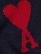 AMI PARIS - ADC Logo-Intarsia Wool Sweater - Blue